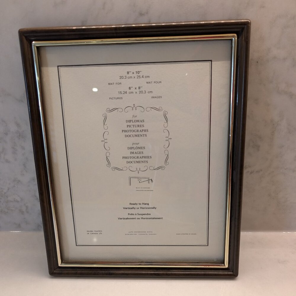 Vintage 8x10 Frame with Built-In Hanger